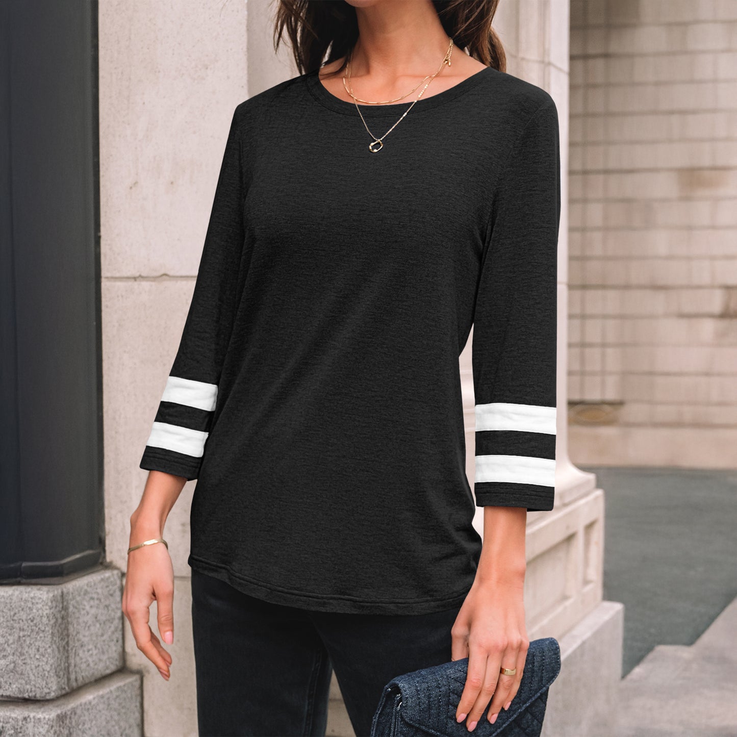 Walmart SUNBS Blouses for Women T Shirts 3/4 Sleeve Tops Business Dressy Casual Tees Trendy Outfits Clothes