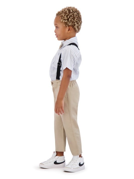 Walmart Tahari Toddler Boy Blue Bow Tie & Suspender Pant Set, Size 2T-4T