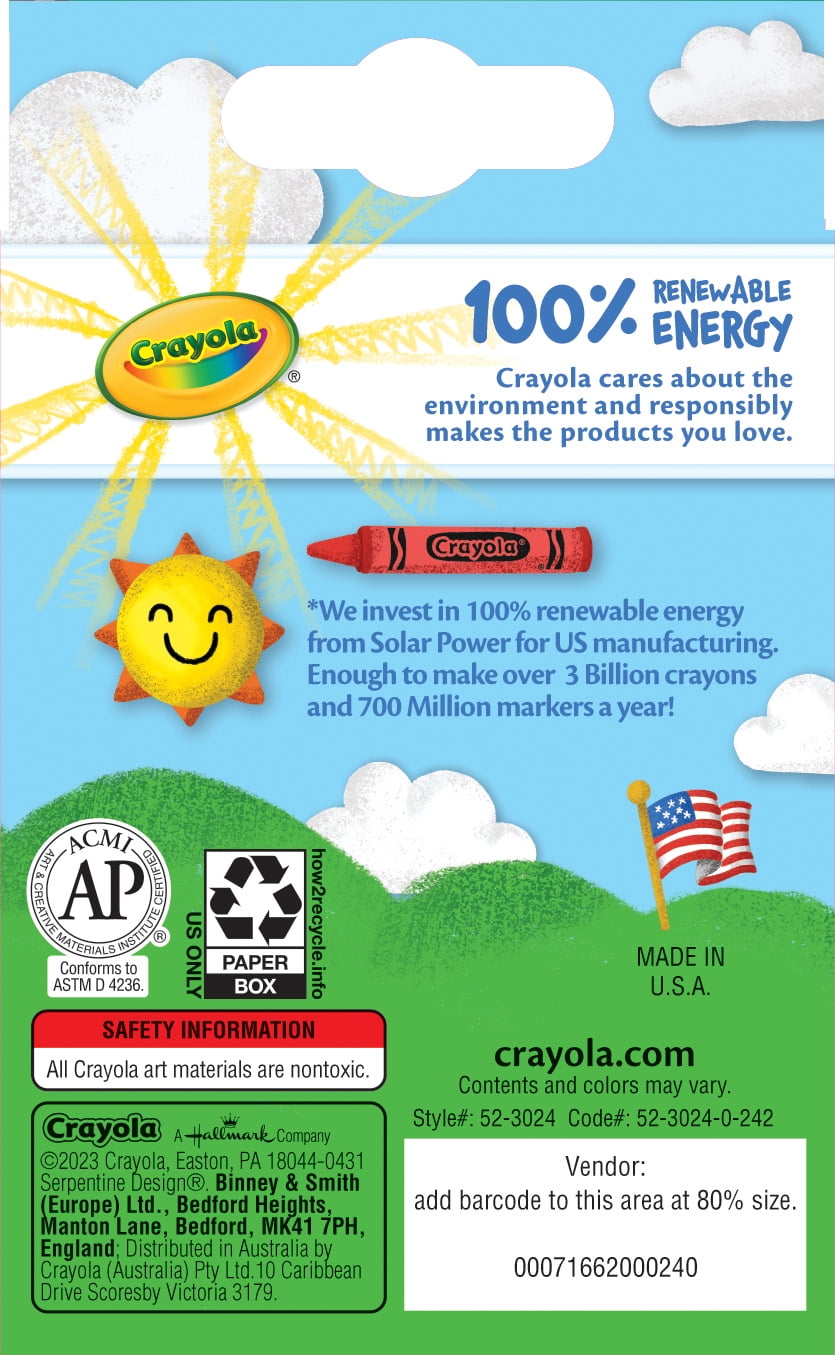 Walmart Crayola Crayons, 24 Count, Back to School Supplies, Classroom Must Haves for Teachers, Classic Colors, Gifts, 3+