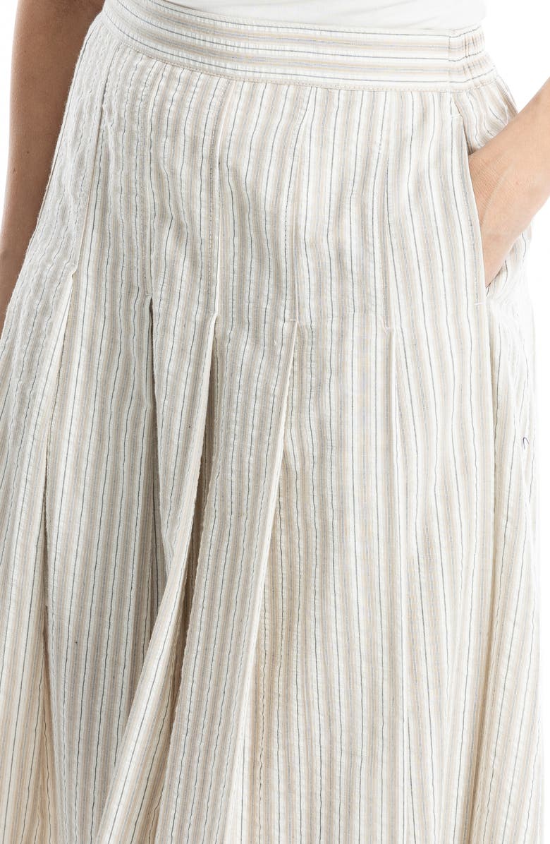 MAX STUDIO Stripe Pleated A-Line Skirt