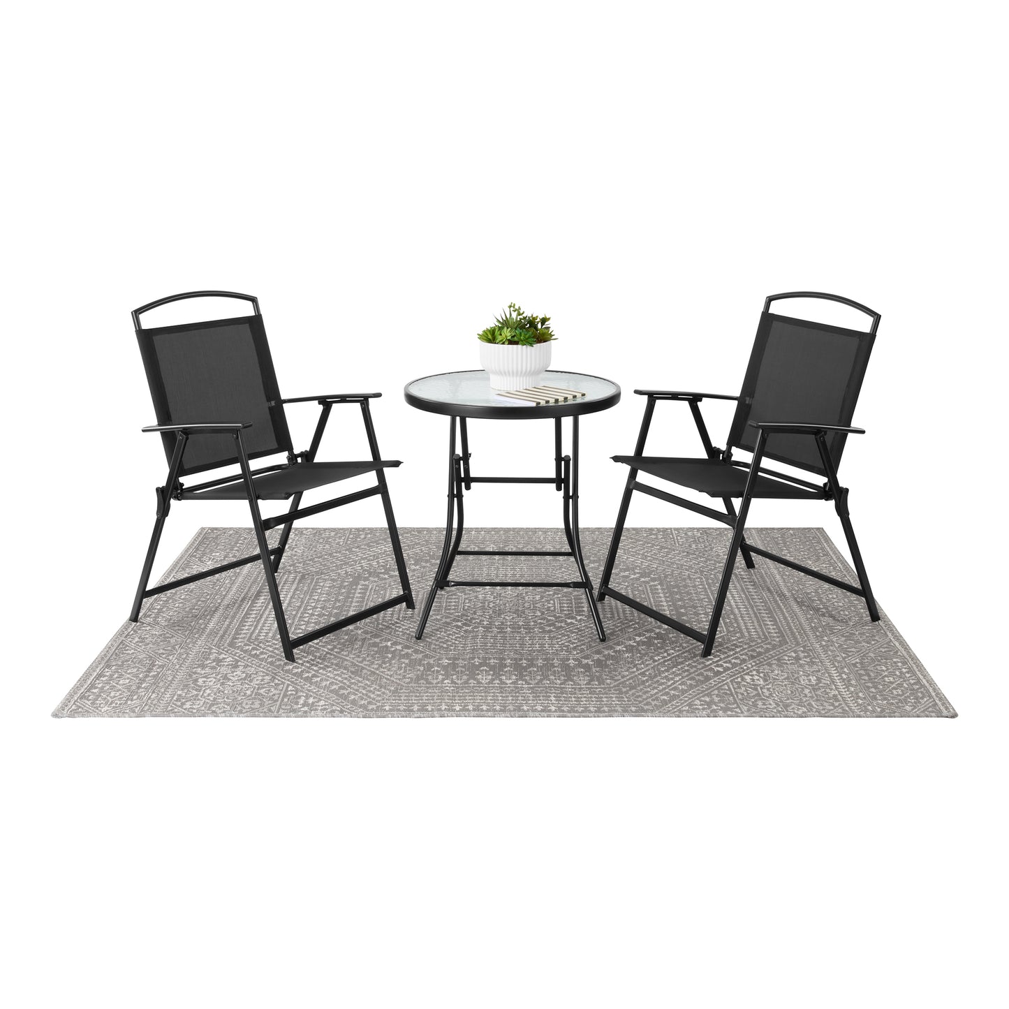 Walmart Mainstays Albany Lane 3 Piece Outdoor Bistro Set, Black