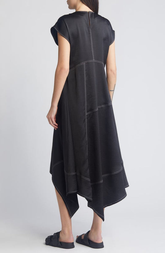 AllSaints Agnes Cap Sleeve Handkerchief Hem Dress