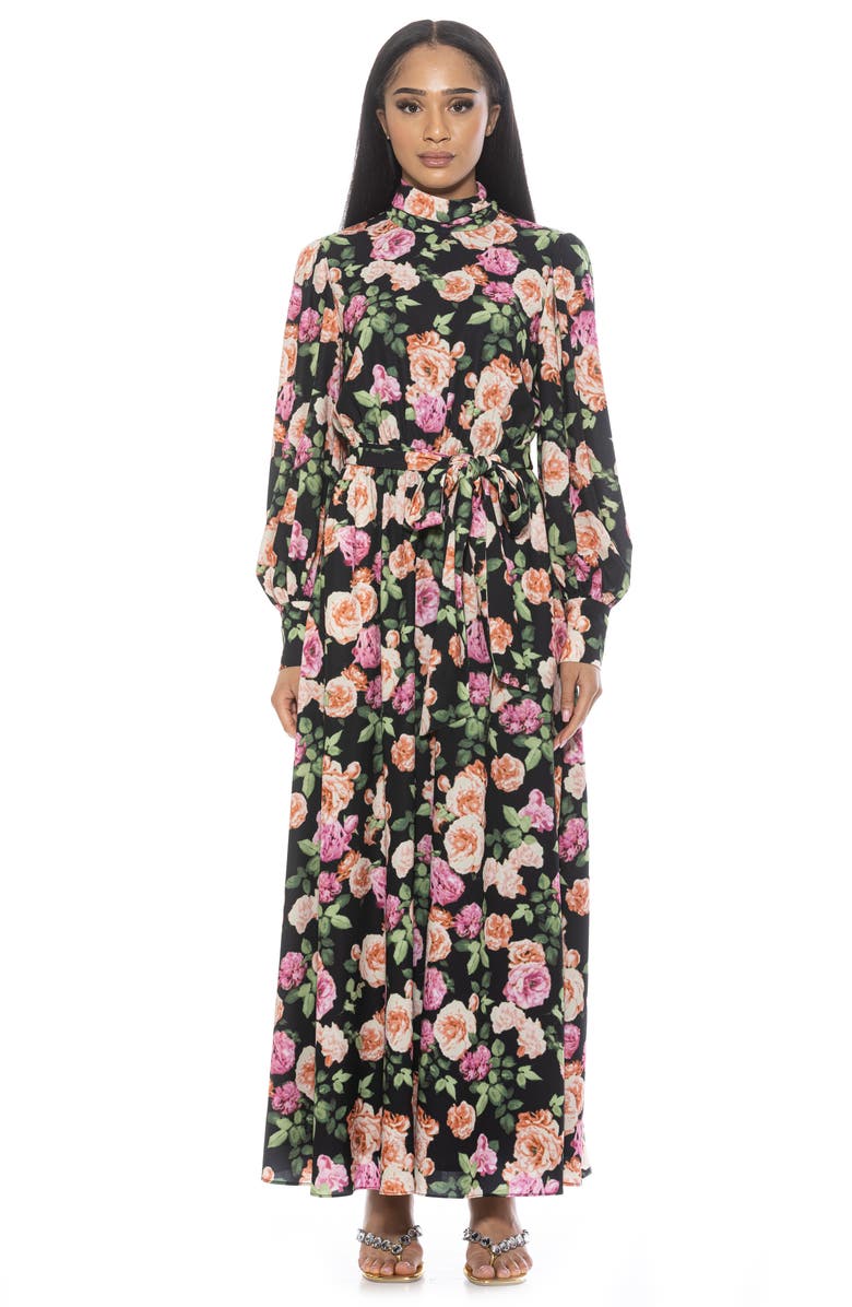 Alexia Admor Saliah Mockneck Blouson Sleeve Dress