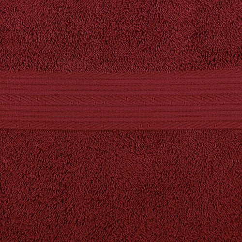 Amazon Amazon Basics Soft Bath Towels set , Absorbent Fade Resistant 100% Cotton washcloths 6 Pieces (12" x 12"), Perfect face towels, fingertip towels, Crimson