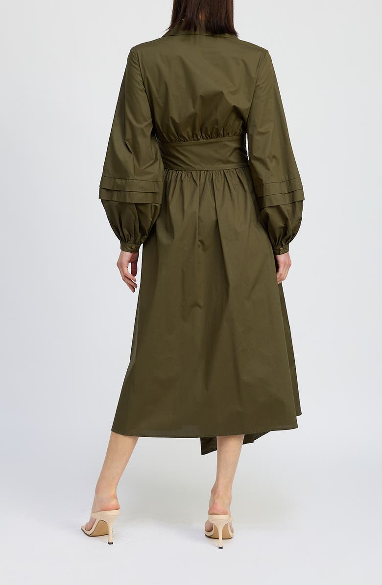 En Saison Berenger Long Sleeve Wrap Cotton Shirtdress
