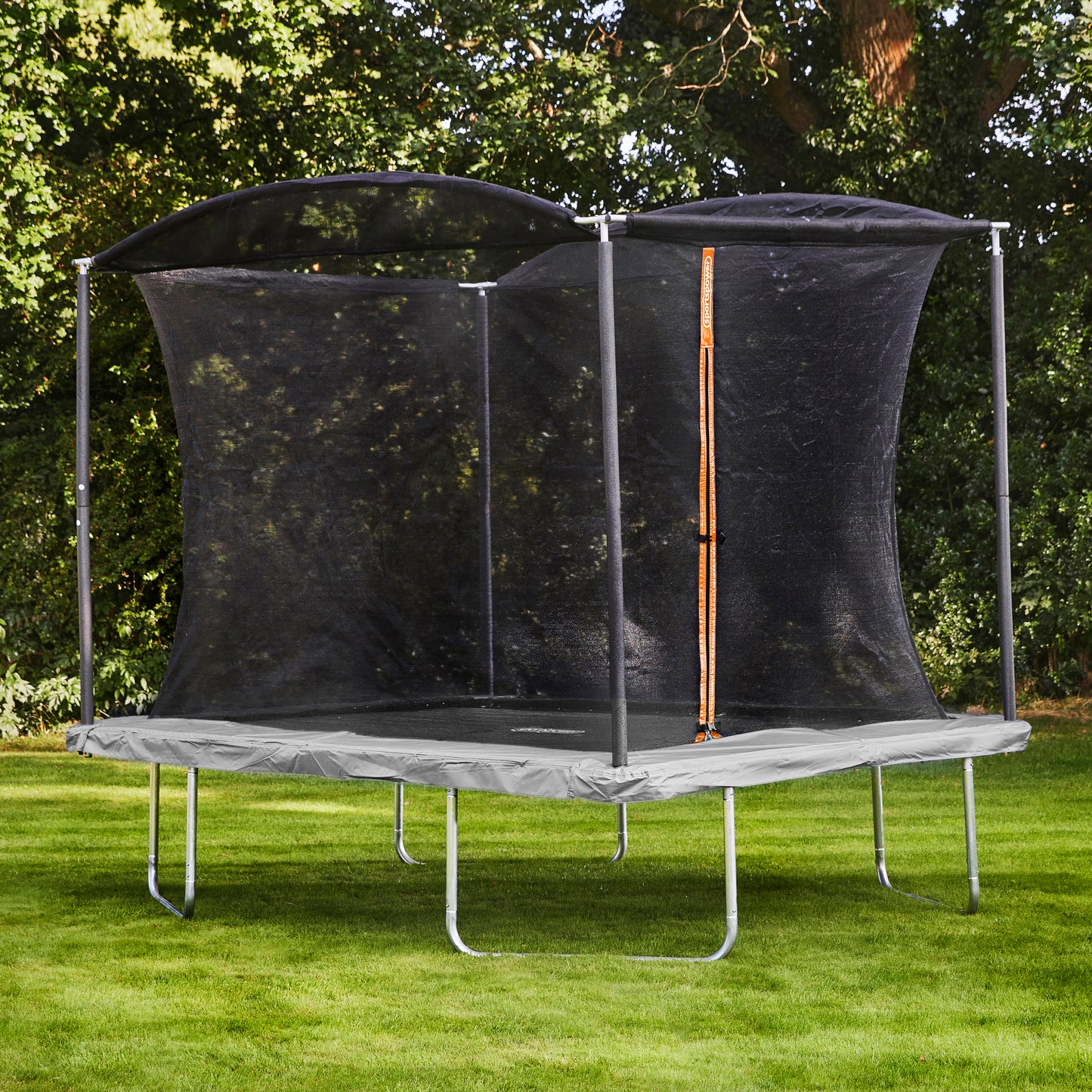 Walmart Sportspower Bounce Pro 6x8’ Rectangular Trampoline for Kids 6+ with Safety-Enclosure in Gray and Orange