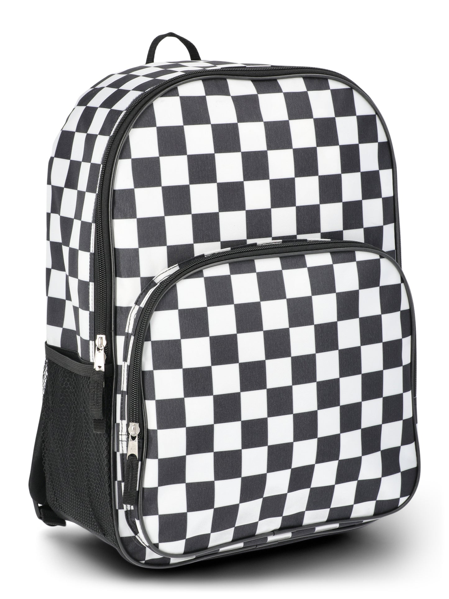 Walmart Wonder Nation Kids Unisex 16" Checkered Backpack, Black/White