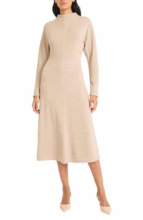 Flutter Sleeve Pleated Midi Dress