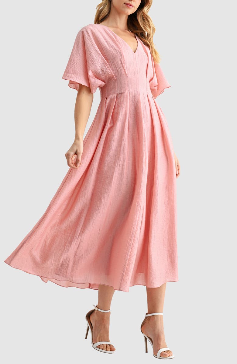 Mila Mae Short Sleeve Fit & Flare Maxi Dress