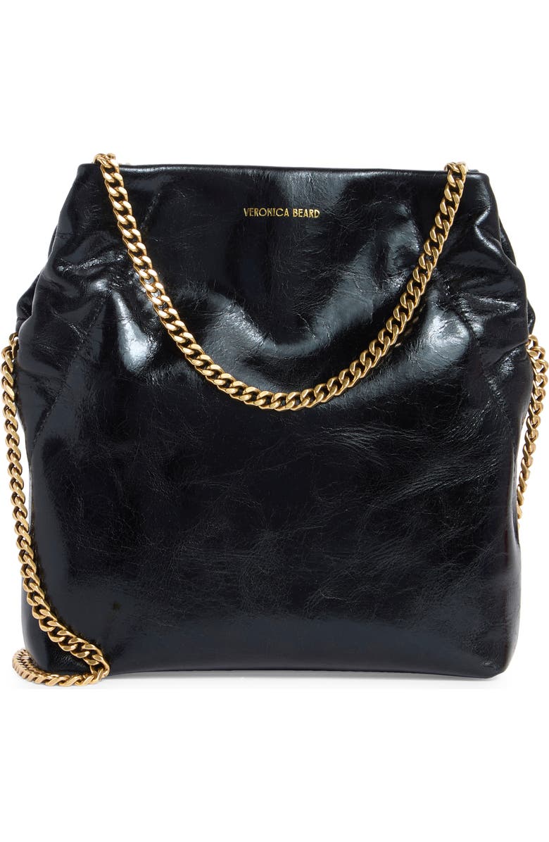 Veronica Beard Small Slouch Metallic Convertible Leather Shoulder Bag