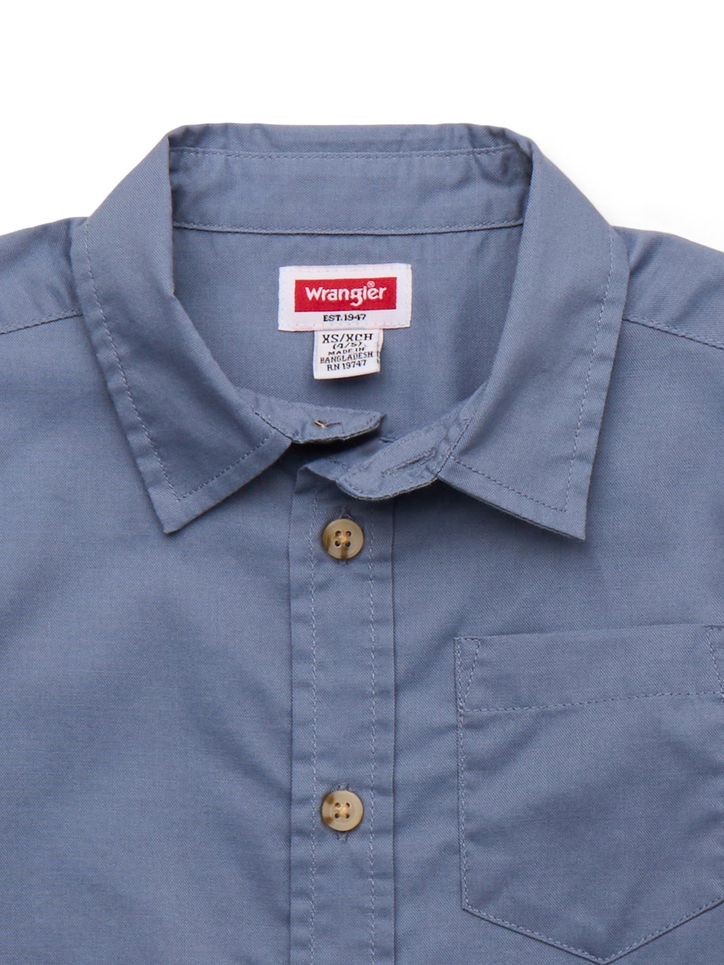 Walmart Wrangler Boys Button-Up Short Sleeve Shirt, Sizes 4-16