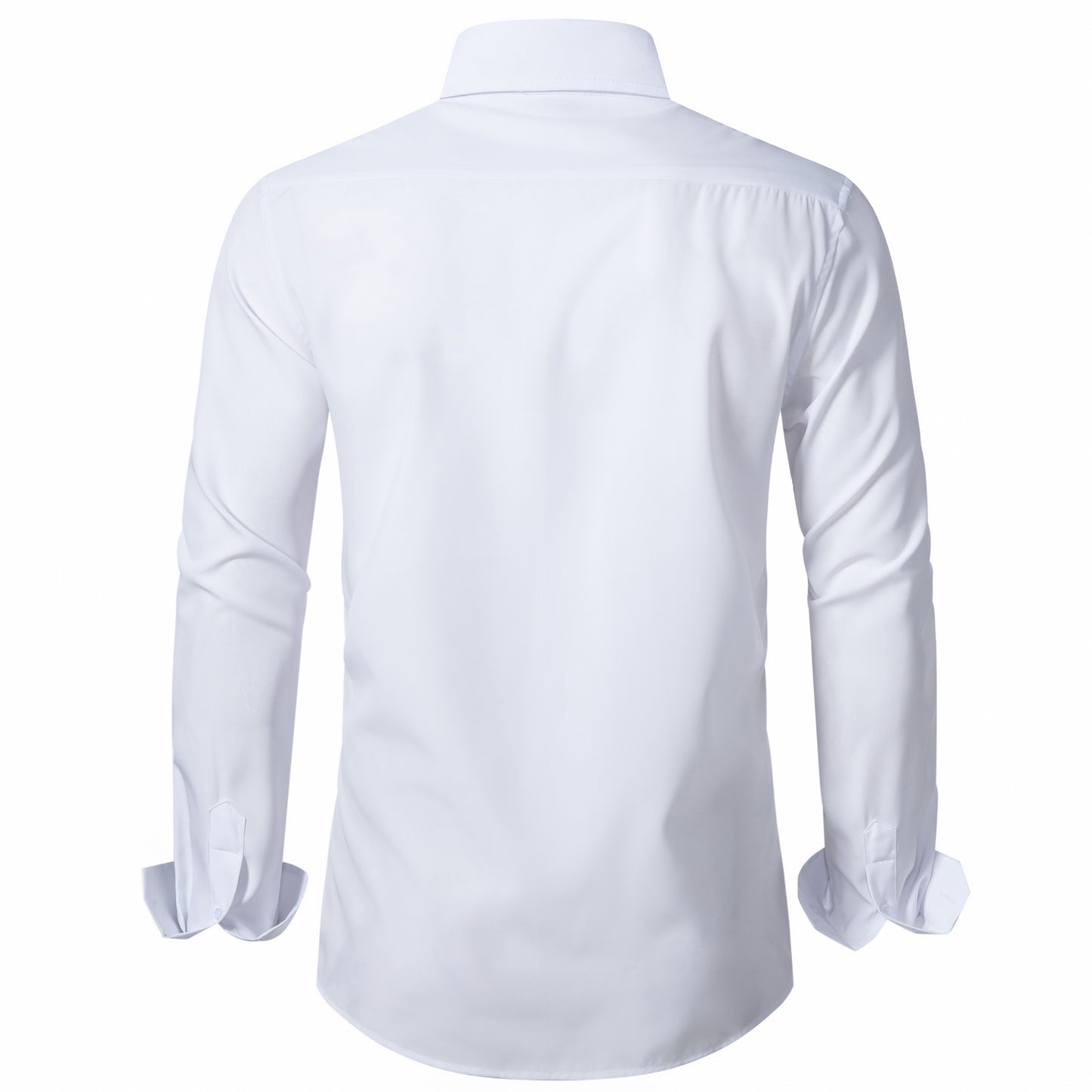 Walmart Men's Slim Fit Stretch Dress Shirt Solid Color Microelastic Long Sleeve Casual Soft Business Button Up Shirts