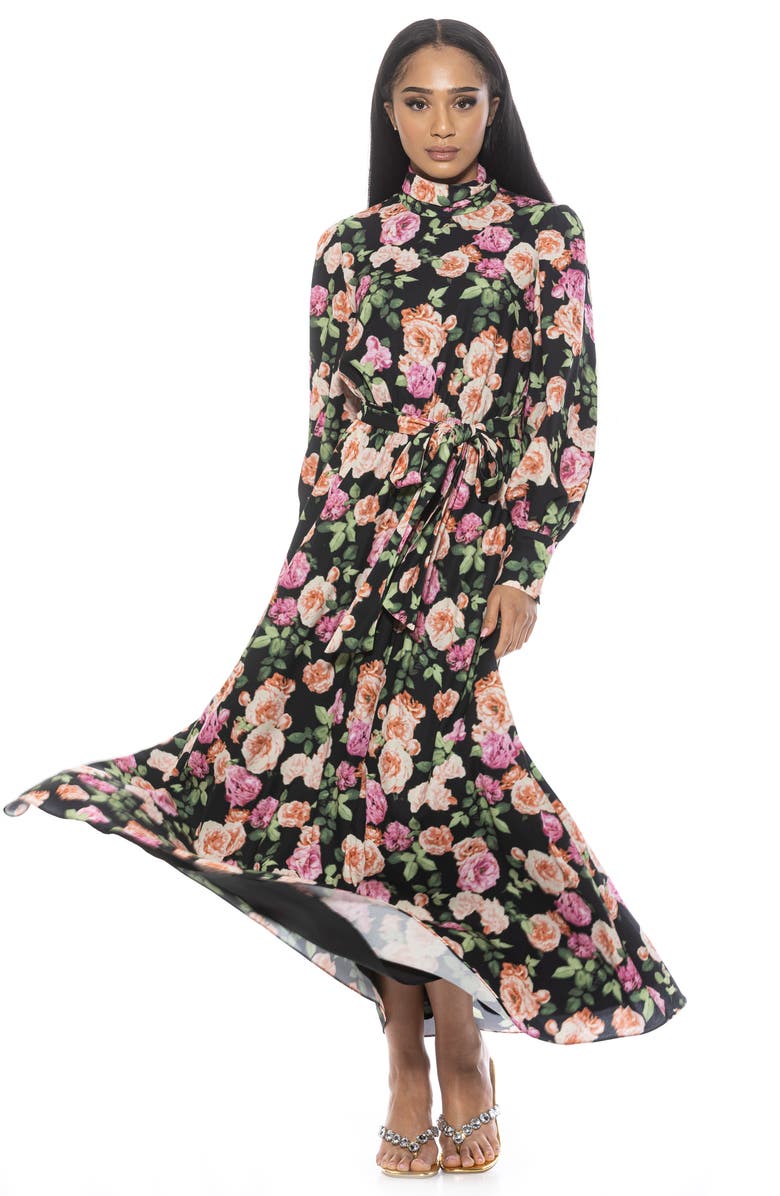 Alexia Admor Saliah Mockneck Blouson Sleeve Dress