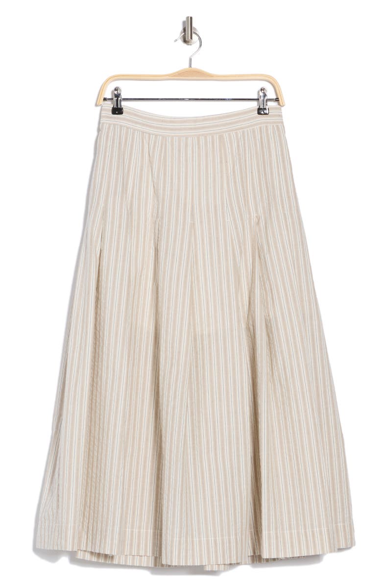 MAX STUDIO Stripe Pleated A-Line Skirt