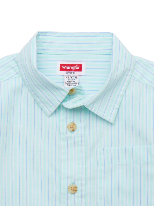 Walmart Wrangler Boys Button-Up Short Sleeve Shirt, Sizes 4-16