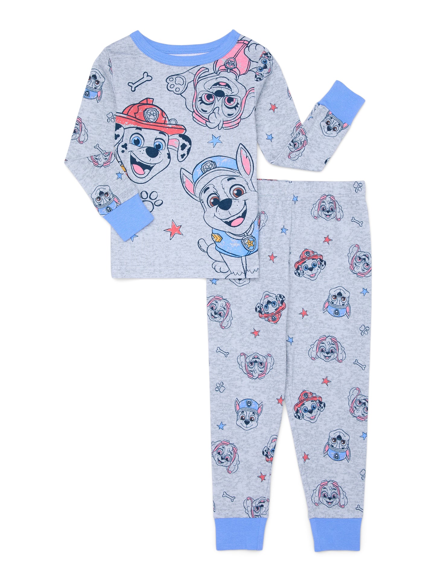 Walmart Character Toddler Long Sleeve Shirt and Pants Pajama Set, 2-Piece, Sizes 12M-5T