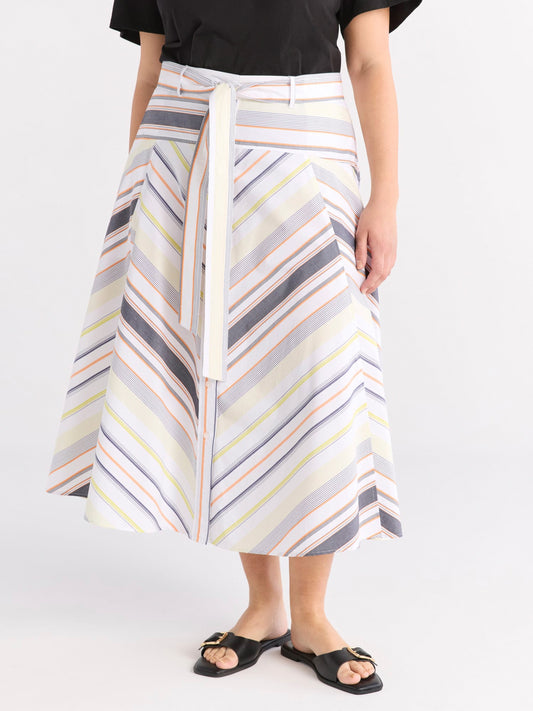 Walmart Free Assembly Women's and Women's Plus Size Belted Button Front Cotton Midi Skirt, XS-4X