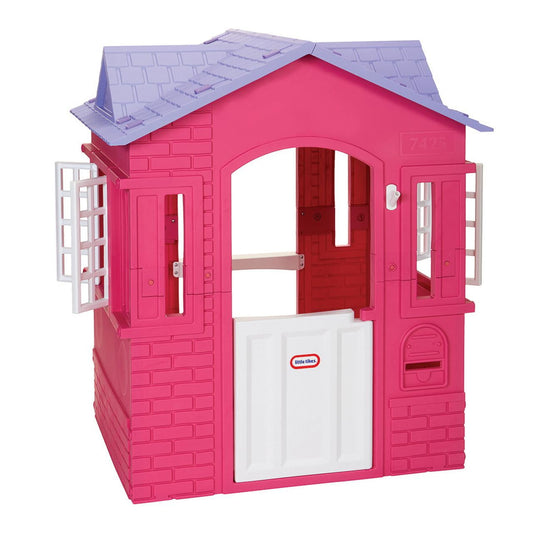 thumbnail video image 2 of Little Tikes Cape Cottage House, Pink - Pretend Playhouse for Girls Boys Kids 2-8 Years Old, 2 of 9