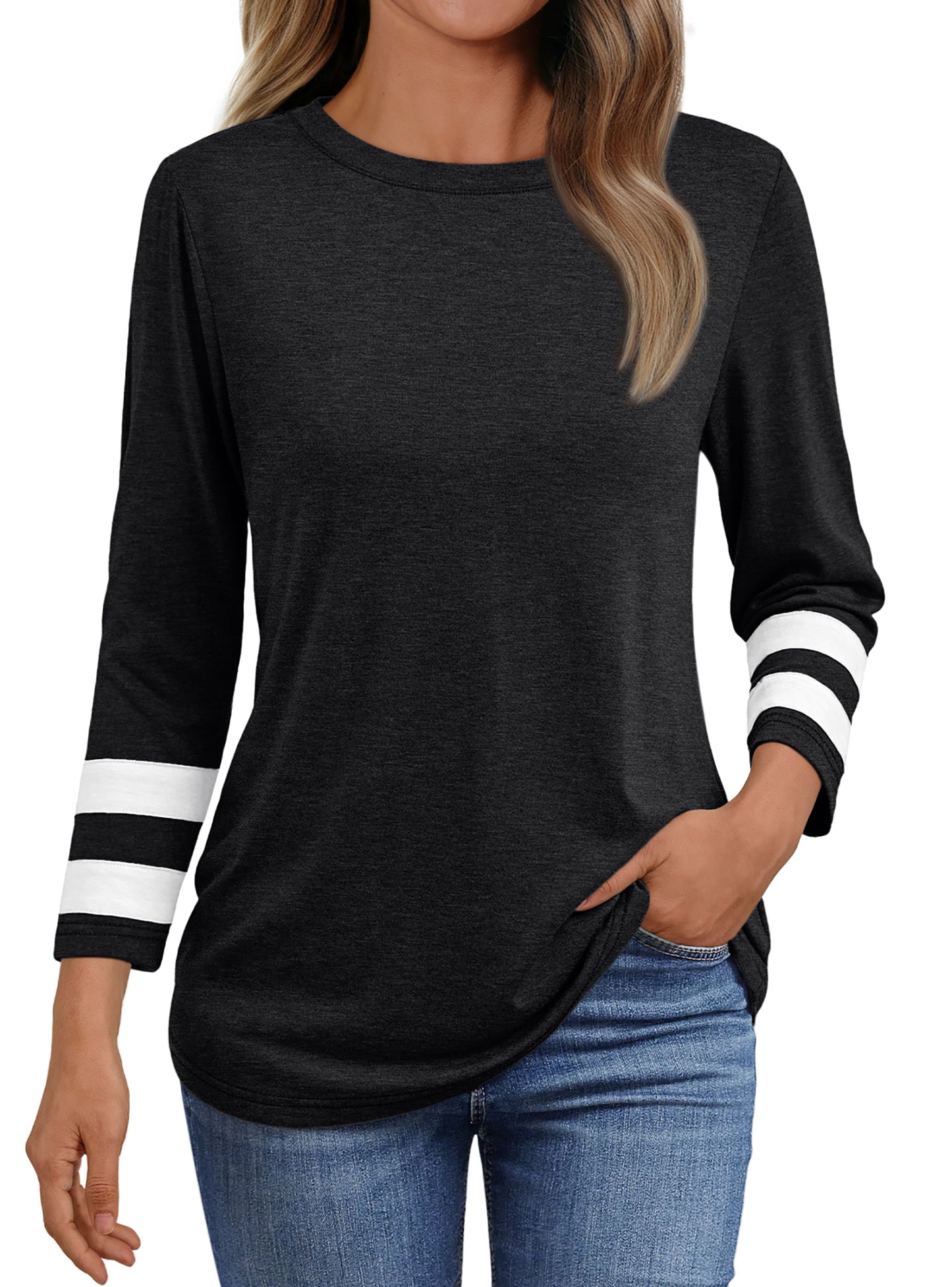 Walmart SUNBS Blouses for Women T Shirts 3/4 Sleeve Tops Business Dressy Casual Tees Trendy Outfits Clothes