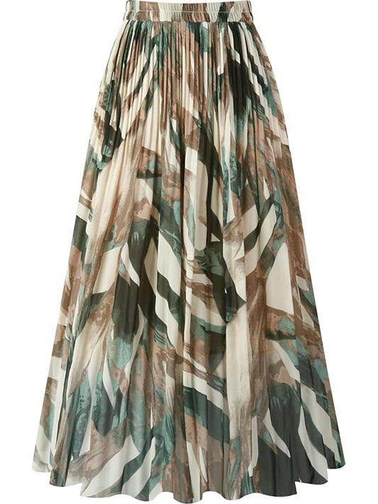 Walmart VDJ Women Floral Printed Skirts High Waisted Flattering Summer Beach A-Line Flowy Midi Skirtw for Ladies Size L