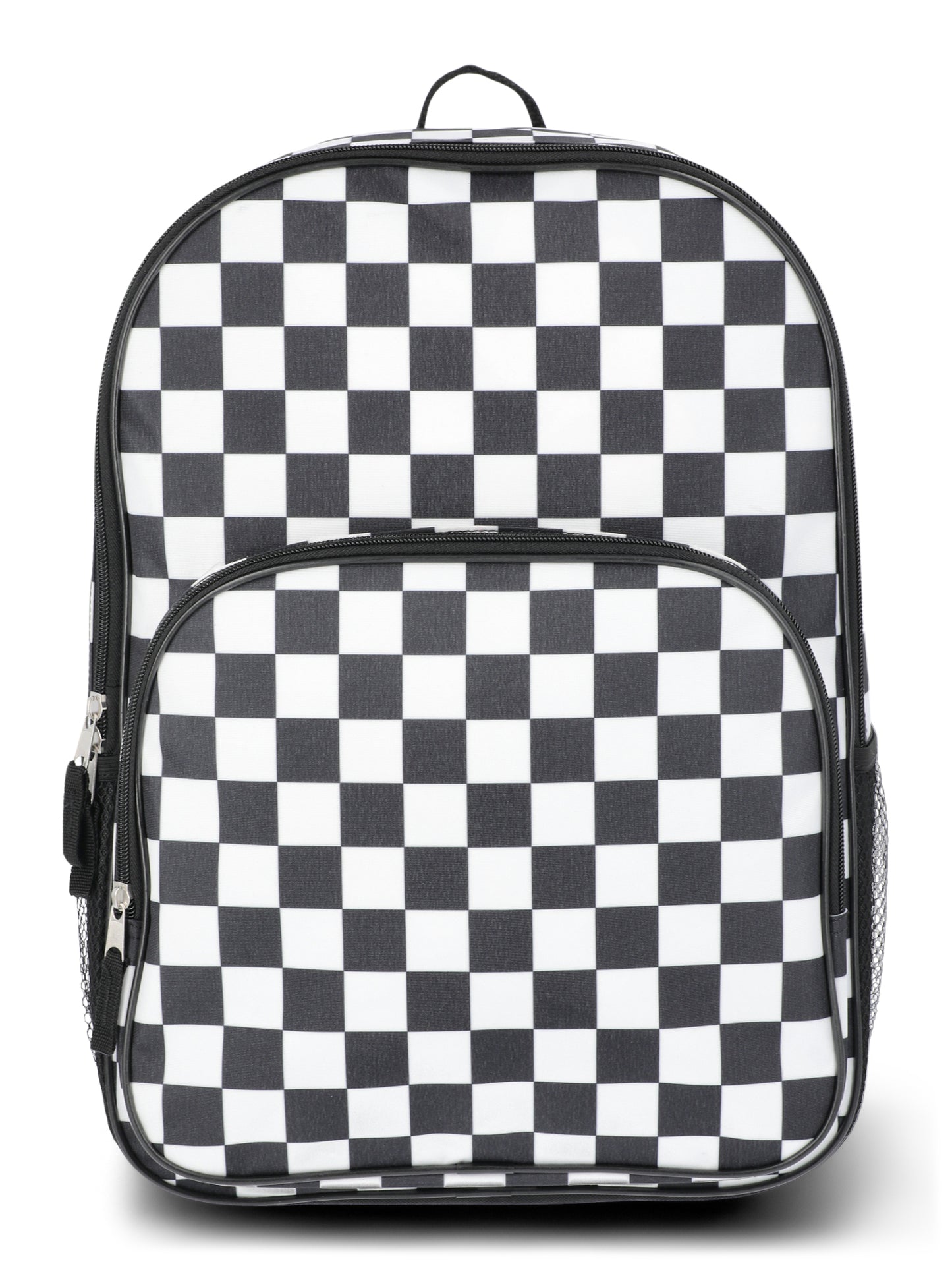 Walmart Wonder Nation Kids Unisex 16" Checkered Backpack, Black/White