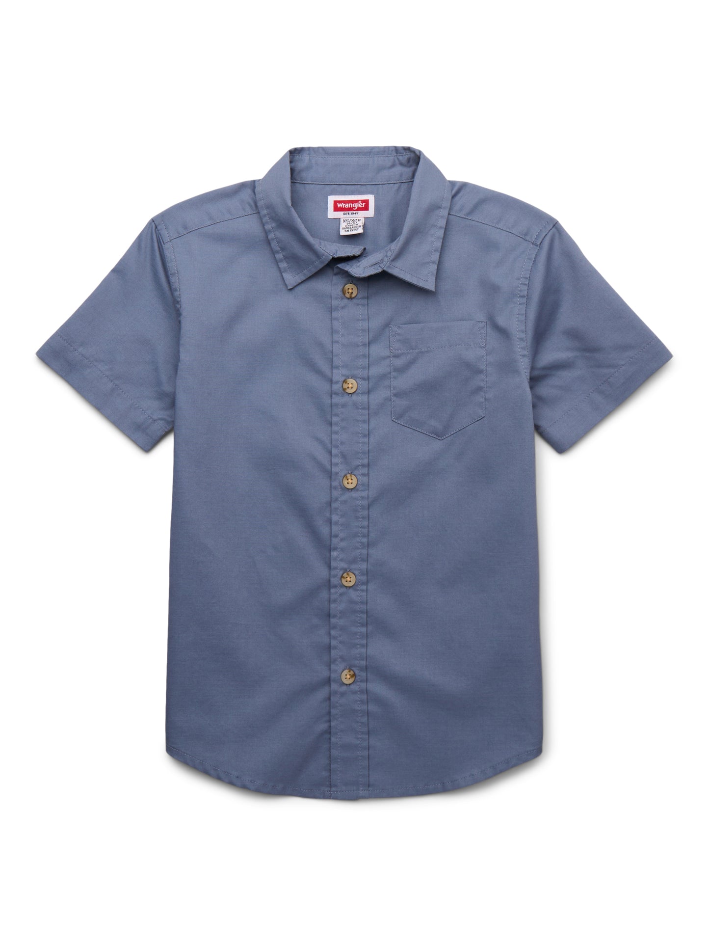 Walmart Wrangler Boys Button-Up Short Sleeve Shirt, Sizes 4-16