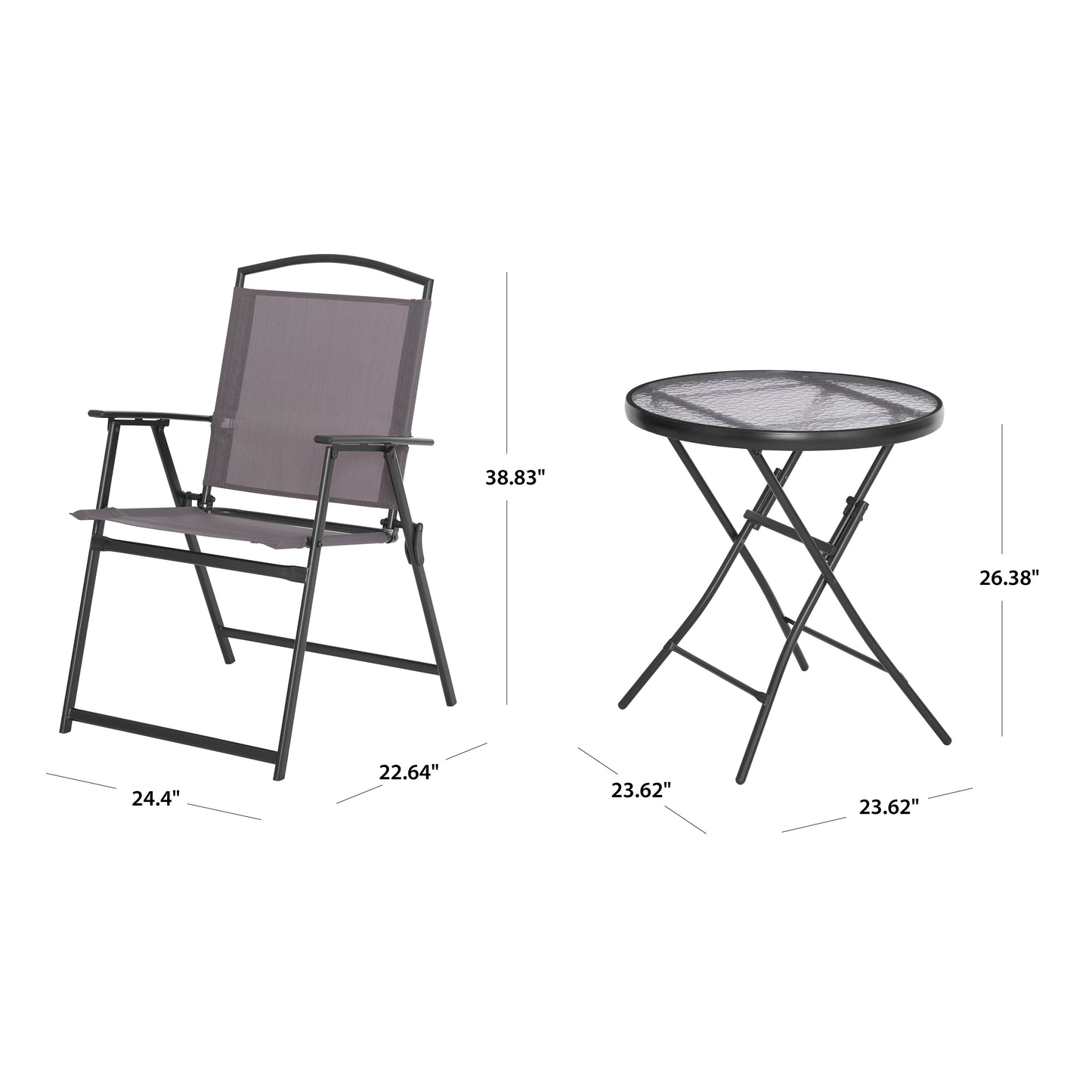 Walmart Mainstays Albany Lane 3 Piece Outdoor Bistro Set, Gray