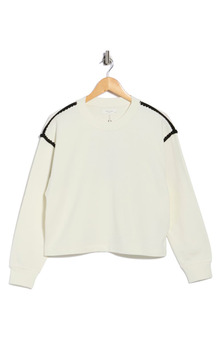 rag & bone Blanket Stitched Crop Sweatshirt
