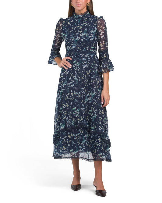 DALIA MACPHEE Long Sleeve Floral Maxi Dress main image 1