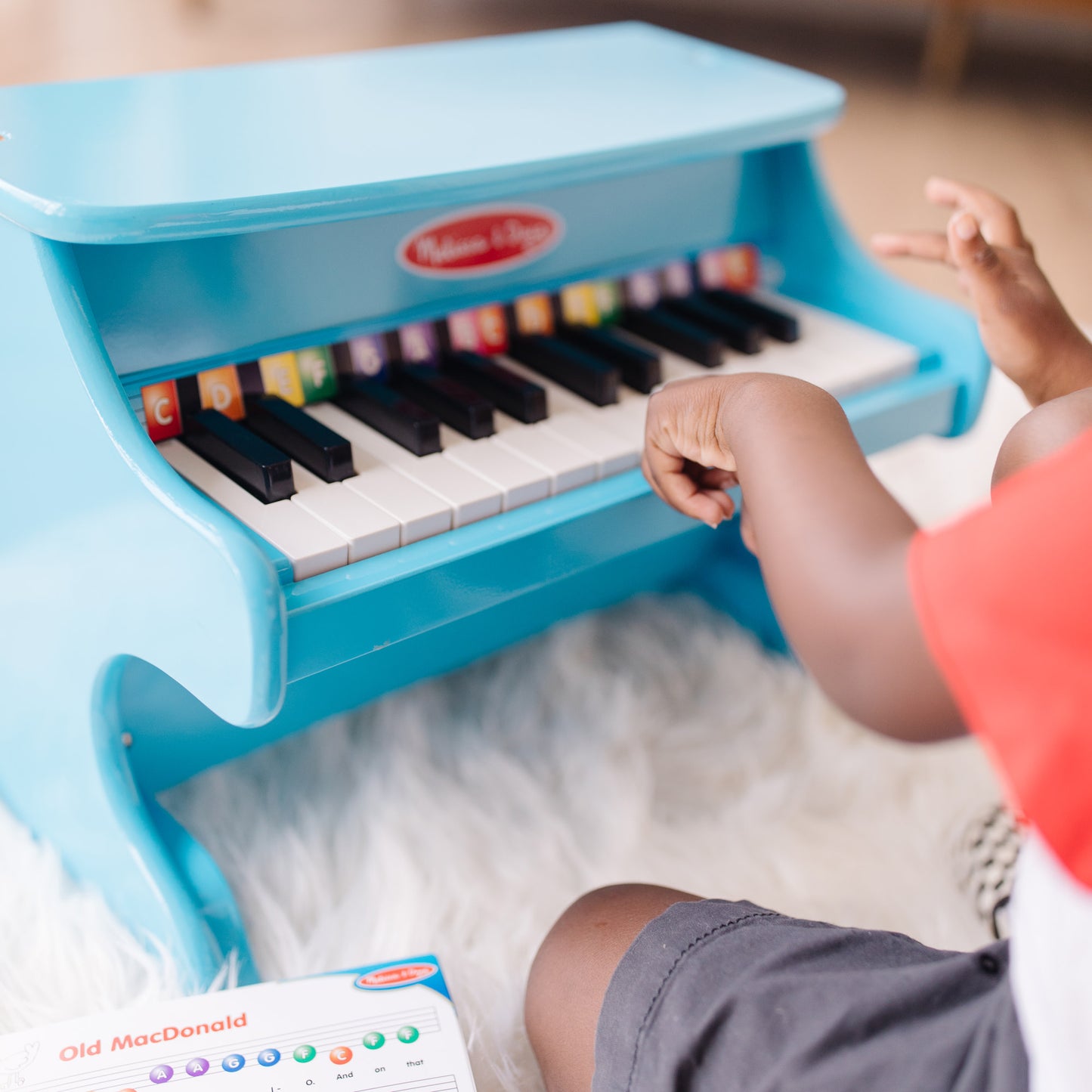 Walmart Melissa & Doug Learn-to-Play Piano with 25 Keys and Color-Coded Songbook - Blue