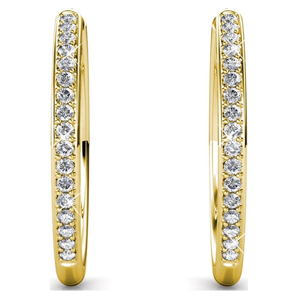 Walmart Cate & Chloe Bianca 18k Yellow Gold Plated 25mm Hoop Earrings with Swarovski Crystals for Women