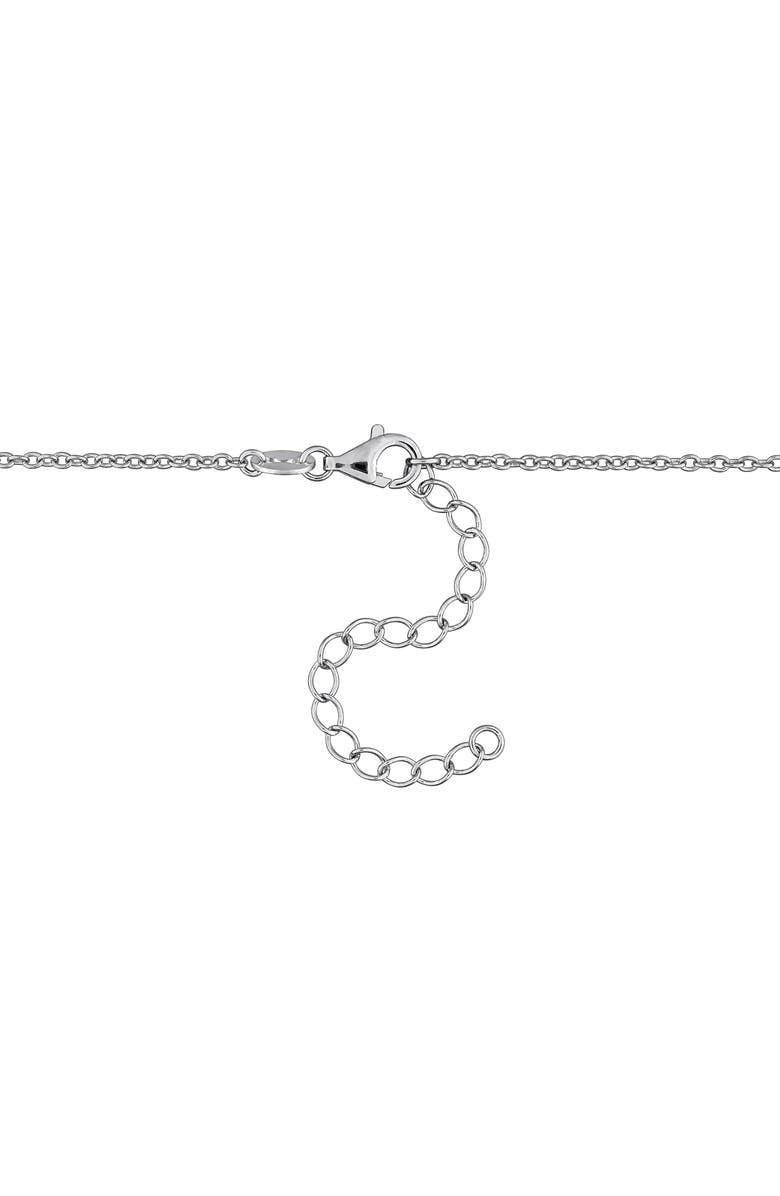 DELMAR Sterling Silver Lab Grown White Sapphire Station Chain Necklace