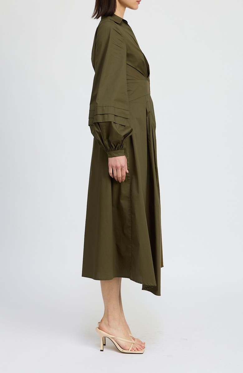 En Saison Berenger Long Sleeve Wrap Cotton Shirtdress