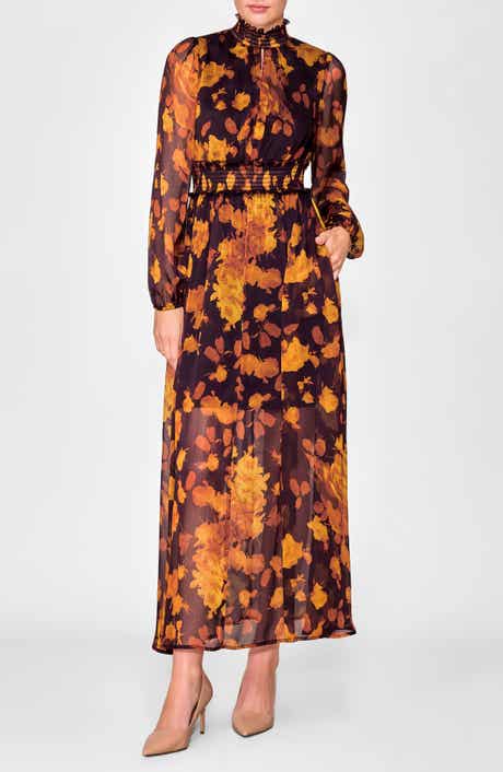 Flutter Sleeve Pleated Midi Dress