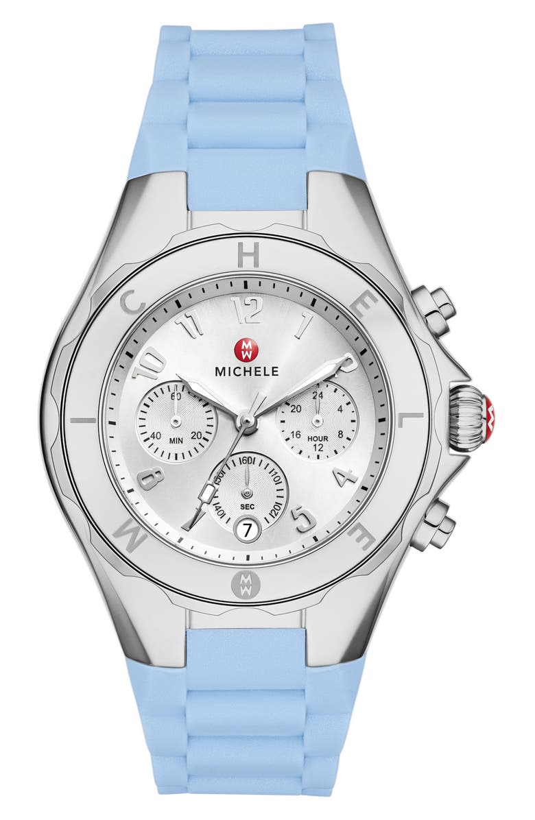 MICHELE Jellybean Silicone Strap Watch, 38mm