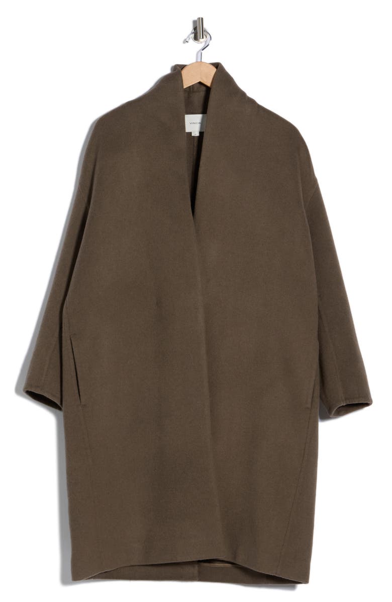 Vince Collarless Wool Blend Longline Coat