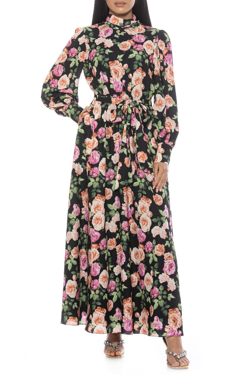 Alexia Admor Saliah Mockneck Blouson Sleeve Dress