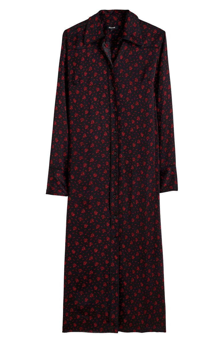Madewell Floral Long Sleeve Button Front Midi Shirtdress
