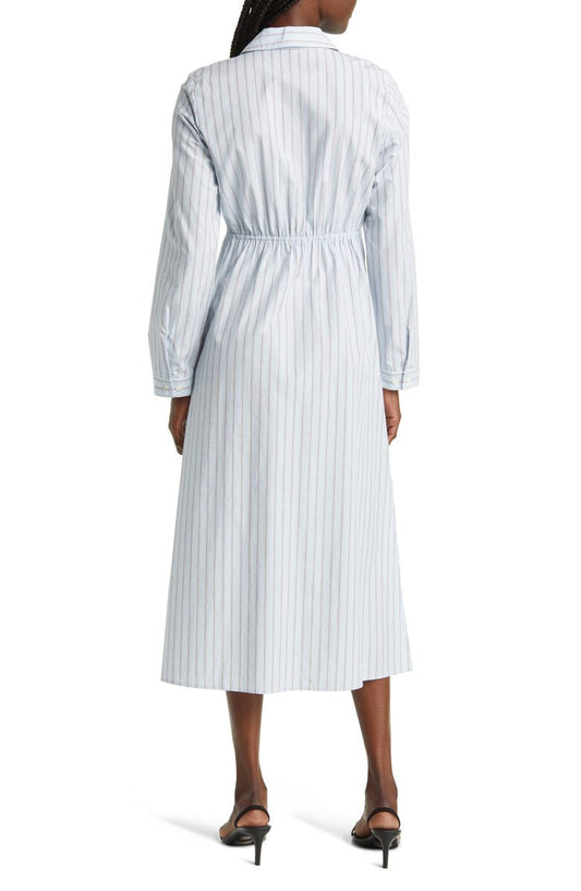 Rails Irie Stripe Long Sleeve Cotton Blend Midi Shirtdress