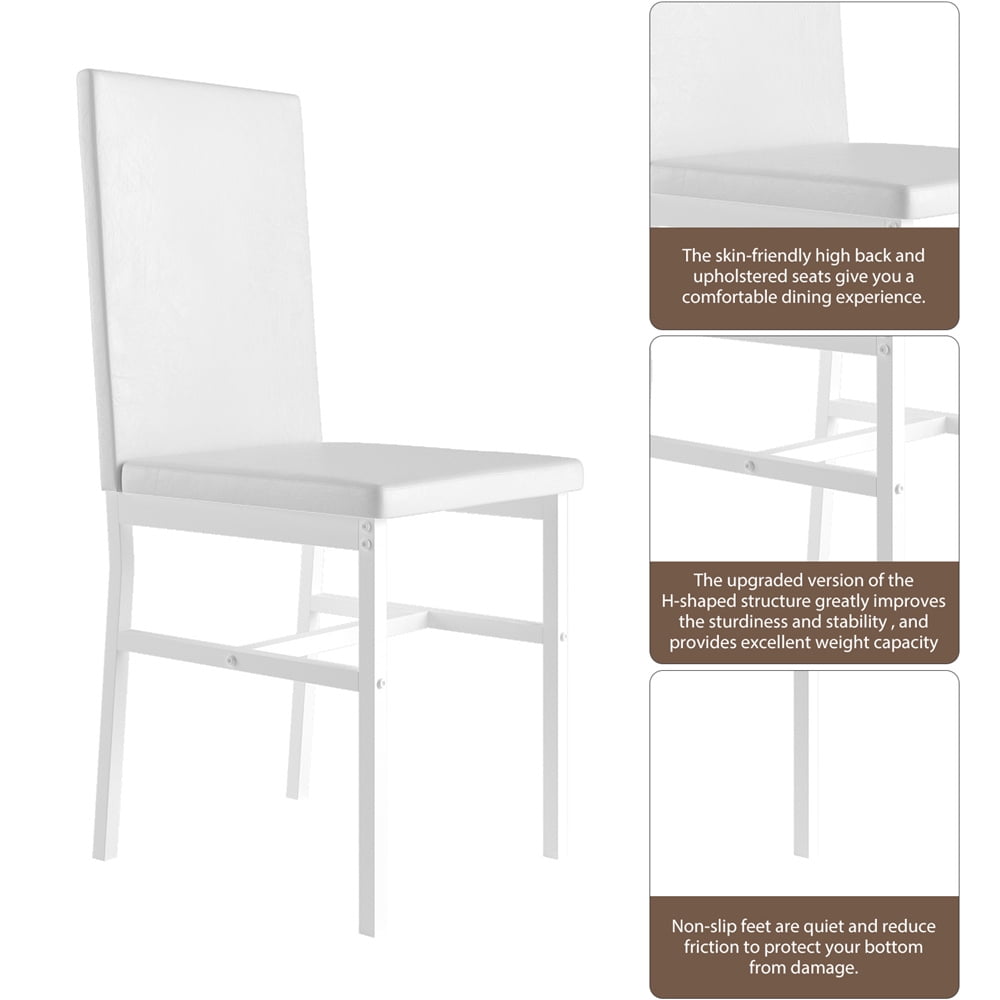 Walmart 5 Piece Dining Room Table Set, Modern Dining Table Sets with Beige PU Leather Chairs for 4, Faux Marble Pattern Rectangle Kitchen Table Set for Bar Living Room Breakfast Nook Small Space