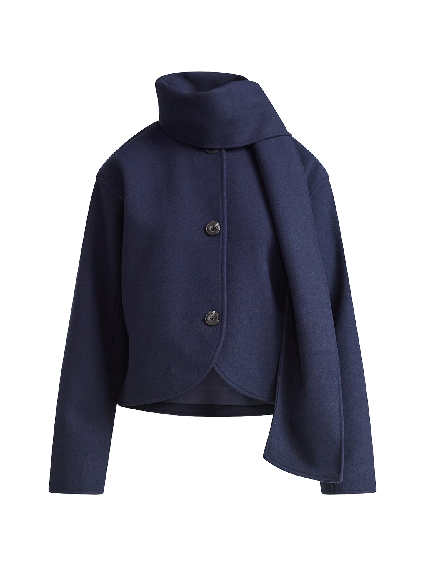 Walmart Free Assembly Women's Faux Wool Jacket with Scarf, Sizes XS-XXL