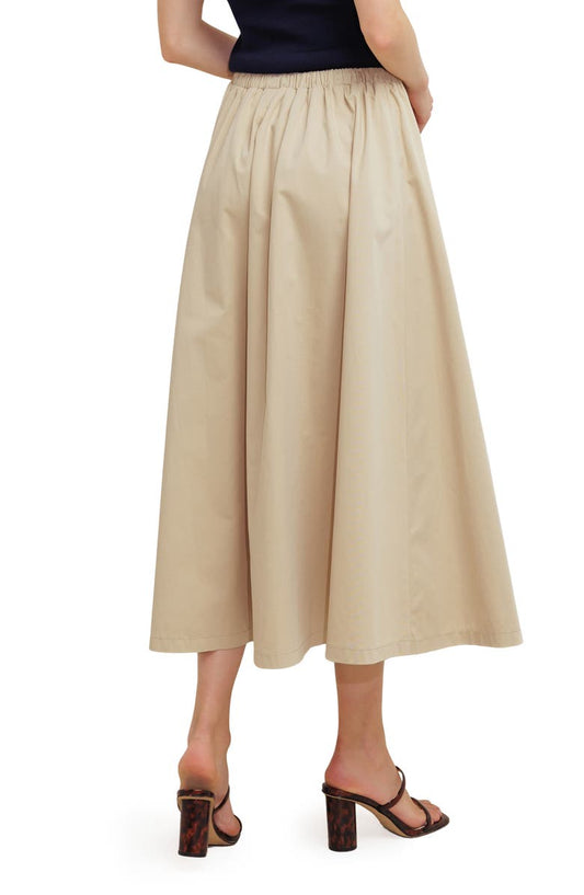FREEMARKET Solid Drawstring Midi Skirt