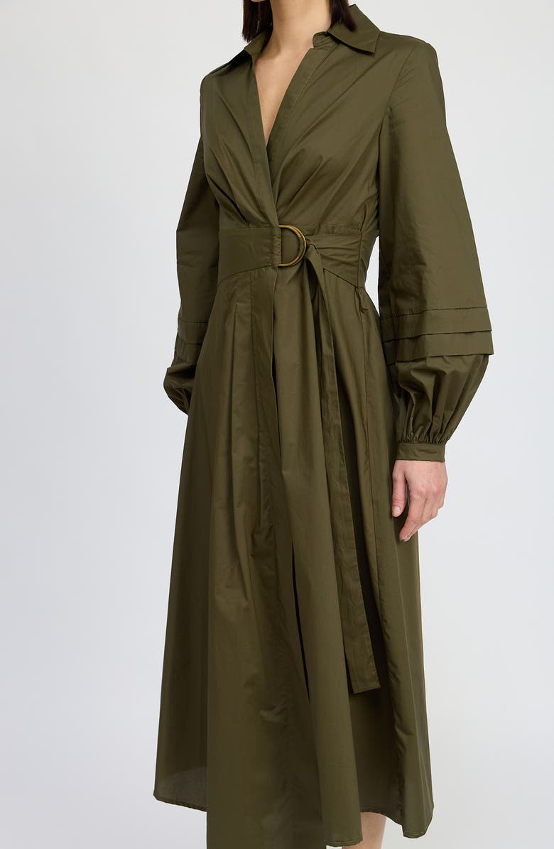 En Saison Berenger Long Sleeve Wrap Cotton Shirtdress