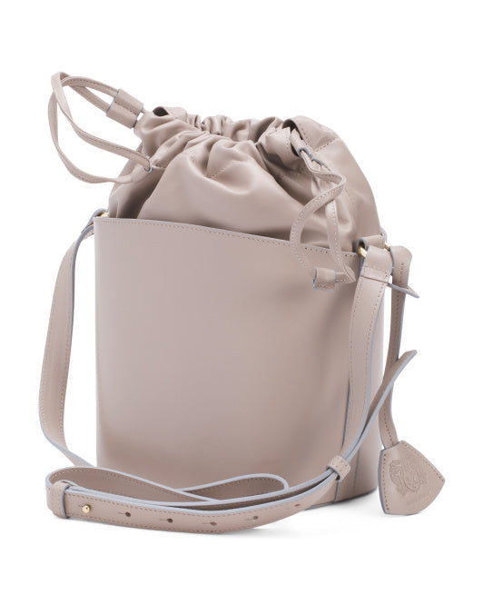 BRUNO MAGLI Made In Italy Leather Martina Drawstring Bucket Bag
