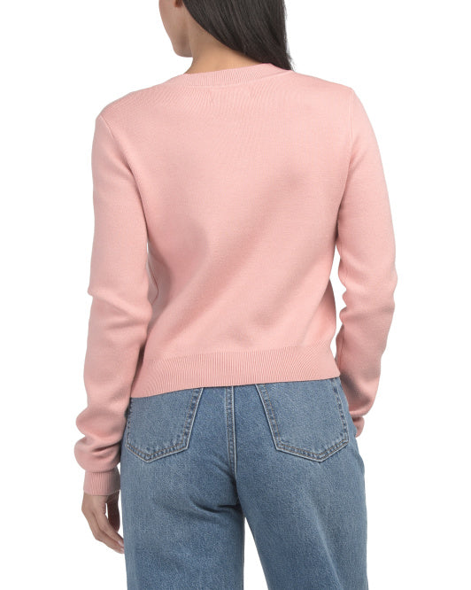 PHILOSOPHY Embroidered Cardigan With Rose Buttons