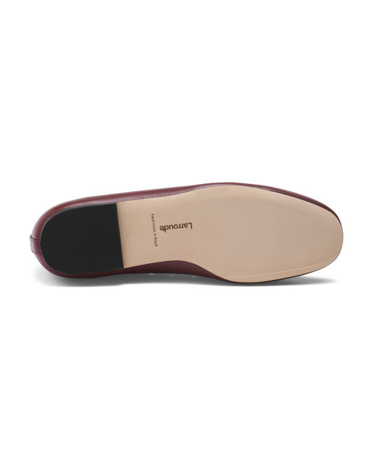 LARROUDE Made In Brazil Leather Meghan Broderie Flats
