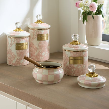 Butterfly Garden Medium Canister - White