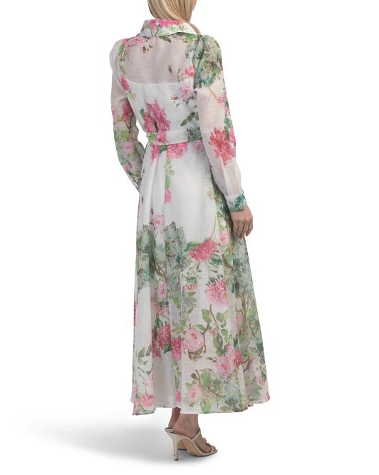 NANCY YANG Button Down Floral Maxi Dress
