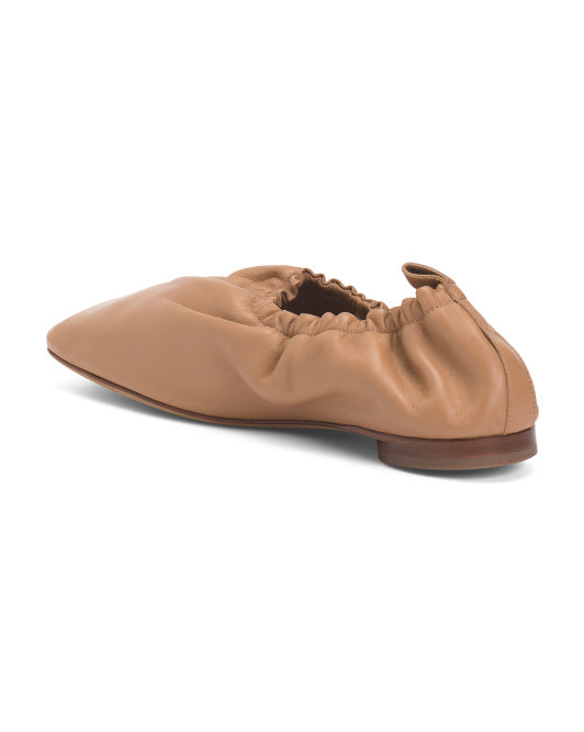 MANSUR GAVRIEL Made In Portugal Leather Glove Ruched Ballerina Flats