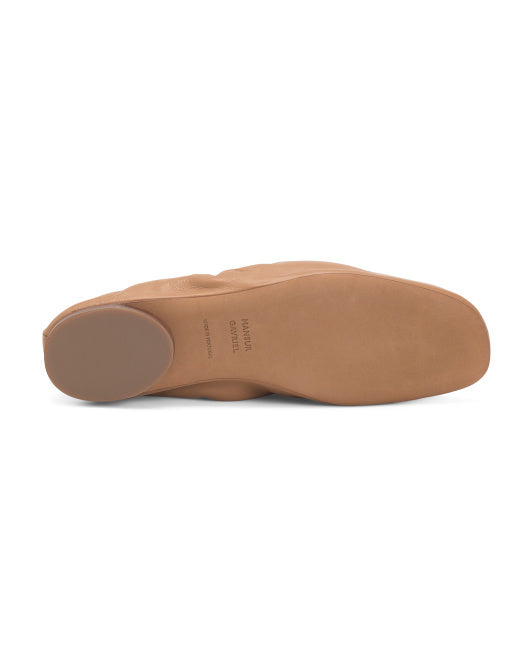 MANSUR GAVRIEL Made In Portugal Leather Glove Ruched Ballerina Flats
